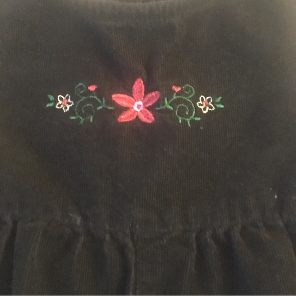 Oshkosh~Black Overalls~Corduroy with Flowers on Bib~18 Mos~VGUC~Lightweight - Picture 10 of 10